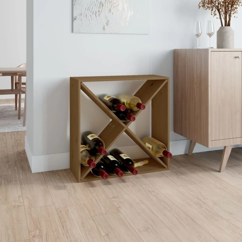 Image of VIDAXL Wine Cabinet Honey Brown 62x25x62cm Solid Wood Pine Vidaxl 8720845557133