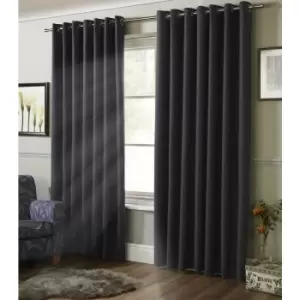 Image of 100% Blackout Eyelet Ring Top Curtains Charcoal 41 x 72 - Charcoal