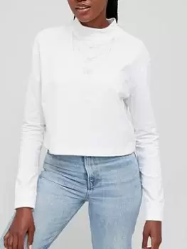 Image of Nike W Nsw T-Shirt Mock Lx, White, Female, T-Shirts, DM2792-100