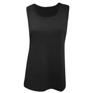 Bella Ladies/Womens Flowy Scoop Muscle Tee / Sleeveless Vest Top (XL) (Black)