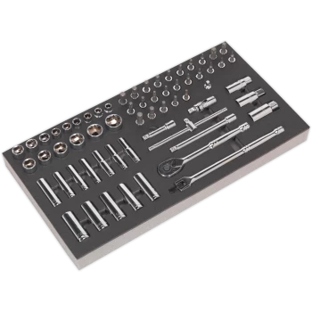 Image of Siegen 62 Piece 3/8" Drive Tool Tray and Socket Set 3/8"