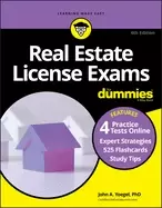 Image of real estate license exams for dummies with online practice tests