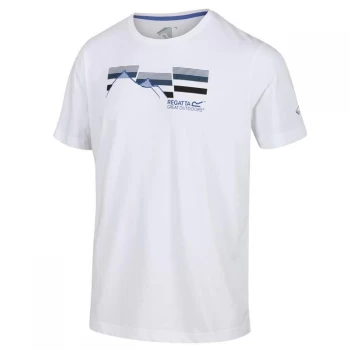 Image of Regatta White 'Breezed' Active Cotton Printed T-Shirt - S