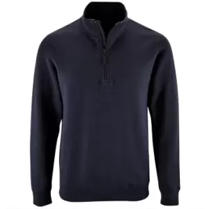 image of SOLS Mens Stan Contrast Zip Neck Sweatshirt (2XL) (French Navy)