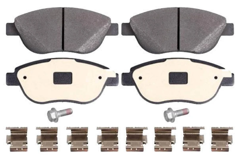 Image of SWAG 70 91 6964 Brake pad set Front Axle, with fastening/mounting material, with fastening material Brake Pad Set,disc brake (402)