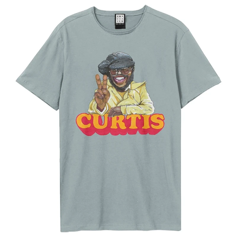 Image of Amplified Amplified Men Peace Curtis Mayfield T-Shirt in Pale Blue Size: X-Small Pale Blue XS Male 5063574975216