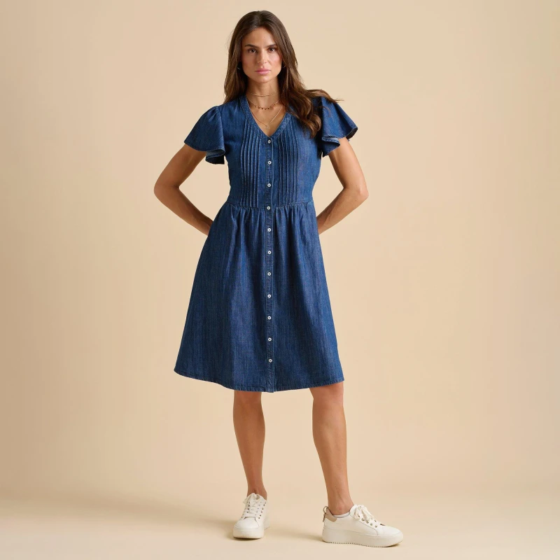 Image of Brakeburn Sandsfoot Knee Length Dress Navy female 20