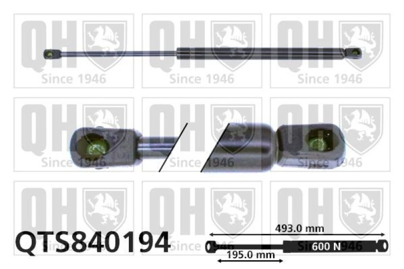 Image of QUINTON HAZELL Tailgate strut QUINTON HAZELL QTS840194