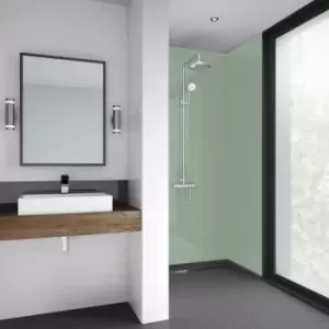 Image of Mermaid Acrylic Shower Wall Panel Sage 2440mm x 900mm x 4mm in Green