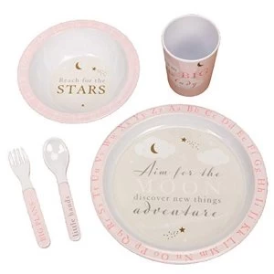 image of Bambino 5 Piece Melamine Tableware Set - Pink