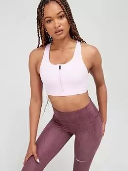 Image of Nike Medium Support Zip Front Bra - Pink, Size S, Women