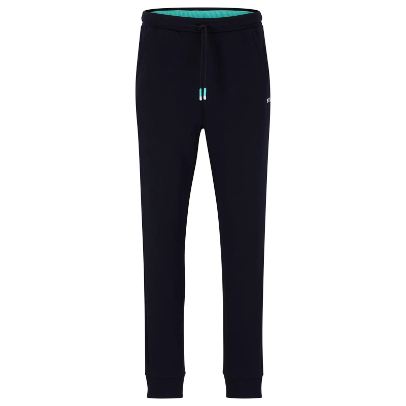 Image of Boss Mens Hadiko Closed Hem Fleece Joggers Blue male M