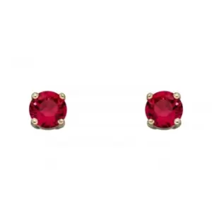 Image of 9ct July Created Ruby 4mm Stud Earrings GE2332