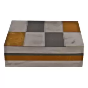 image of Abstract Design Resin Large Trinket Box, Design Rectagonal