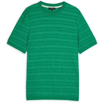 Image of Ted Baker Nekache Striped T Shirt - GREEN