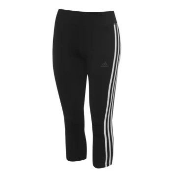 image of adidas 3 Stripe Three Quarter Tights Ladies - Black