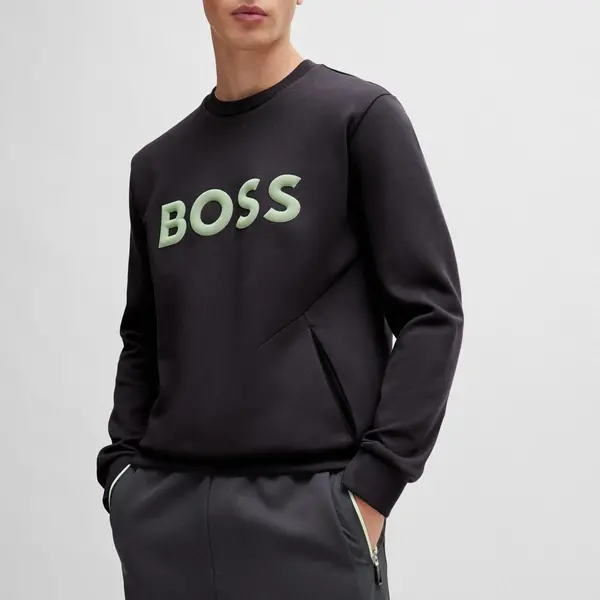 Image of BOSS Green Salbo 1 Cotton-Blend Sweatshirt - XXL Grey Hoodies and Sweatshirts male 50510350-016 XXL