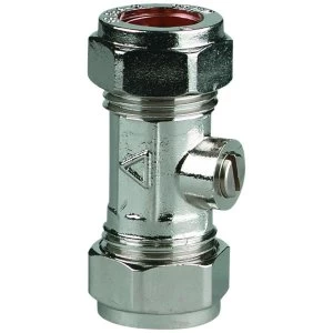 image of Wickes Chrome Plated Isolating Valve - 15mm Pack of 10