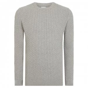 image of Linea Linea Eastcastle Cable Jumper Mens - Grey Marl