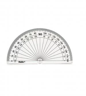 image of Helix 10cm 180 Degree Protractor Clear (Pack of 50) H02040