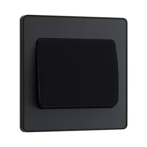 Image of BG Evolve Matt Black Single Light Switch 20A 16Ax 2 Way Wide Rocker - PCDMB12WB