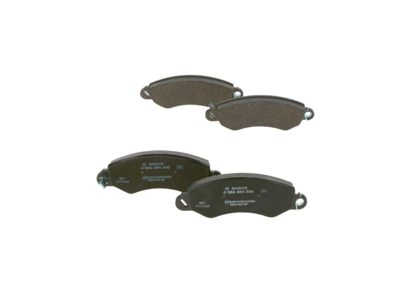 Image of Bosch 0 986 494 300 Brake pad set with acoustic wear warning, with anti-squeak plate Low-Metallic Brake Pad Set,disc brake (402)