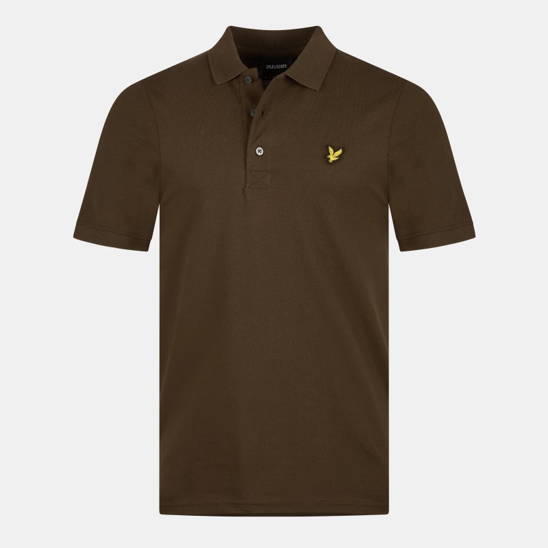 Image of Lyle & Scott Mens Plain Organic Cotton Polo Shirt XL - Chest 42-44' (106-111cm) OLIVE LYL113-W485-XL