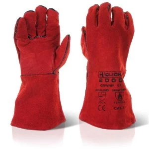 image of Click2000 Red Welders Patched Palm Red Ref C2WRP Pack of 60 Up to 3