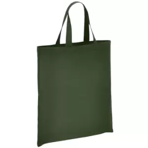 image of Brand Lab Organic Cotton Short Handle Shopper Bag (One Size) (Forest Green)