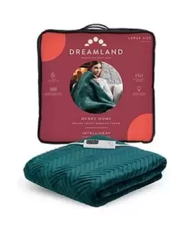 image of Dreamland Hurry Home Deluxe Velvet Warming Herringbone Emerald Throw