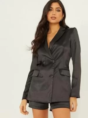 Image of Quiz Satin Blaze, Black, Size 6, Women