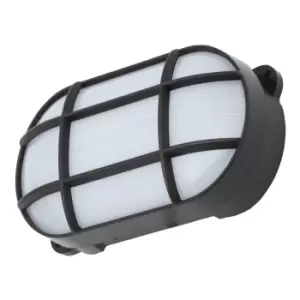 Coast Capella 8W LED Oval Grid Bulkhead Black