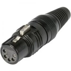 image of XLR connector Socket straight Number of pins 5 Black Hicon HI X5CF M