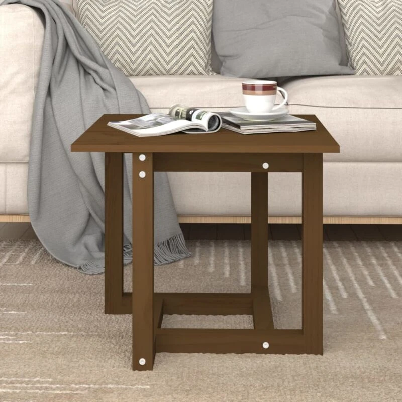 Image of VIDAXL Coffee Table Honey Brown 50x50x45cm Solid Wood Pine Vidaxl 8720287206729