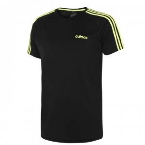 Image of adidas Classic 3 Stripe Sereno T Shirt Mens - Black/Yellow
