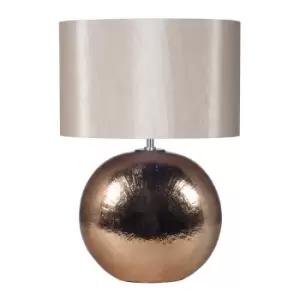 Image of Tilden Scratched Ceramic Oval Table Lamp Bronze/Natural