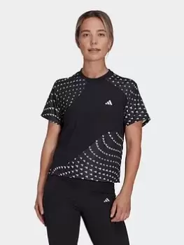 Image of adidas Run It Brand Love T-Shirt, Black, Size XL, Women