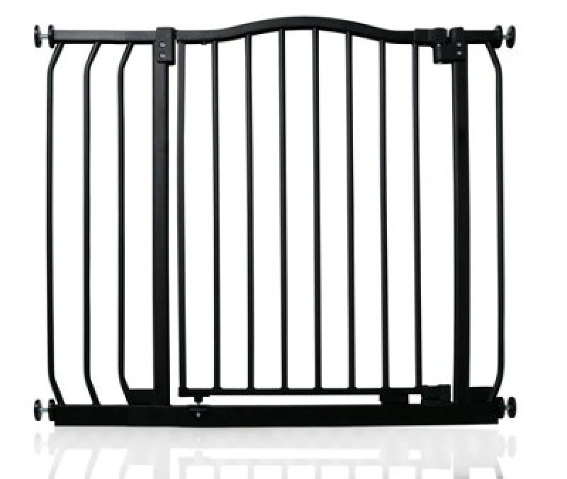 Image of Safetots Curved Top Safety Gate, 80Cm - 89Cm, Matt Black, Pressure Fit Stair Gate