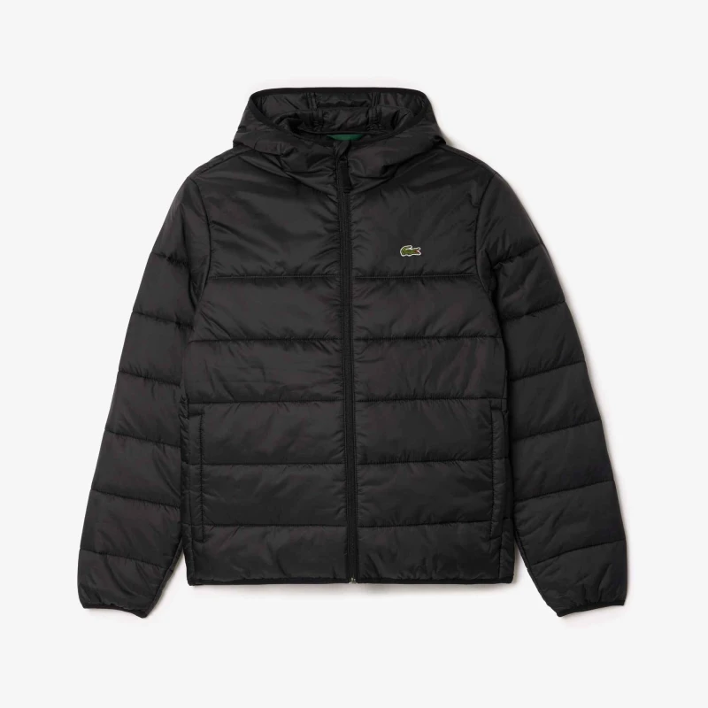 Image of Lacoste Mens Insulated Streamlined Fit Short Puffer Jacket Black C31 male L