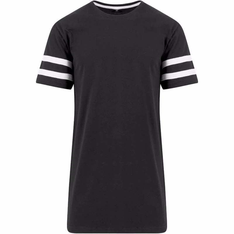 Image of Build Your Brand Mens Stripe Jersey Short Sleeve T-Shirt in Black Size: Large Black Male L
