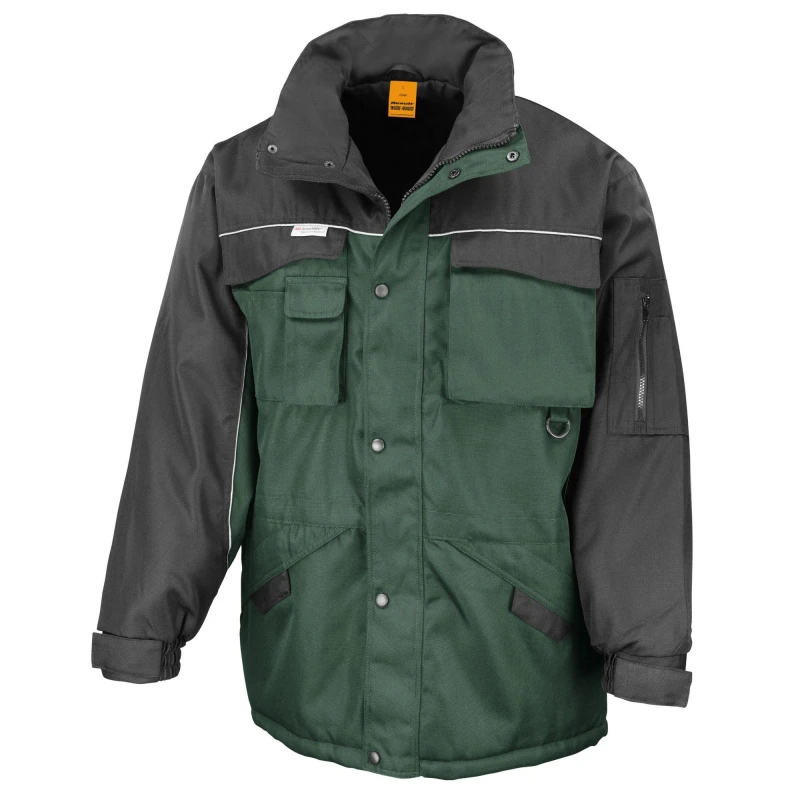 Image of Result Result Men Heavy Duty Coat in Bottle Green Size: Small Bottle Green S Male 5063470844180