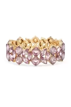 Image of Rose Gold Pink Open Stone Stretch Bracelet