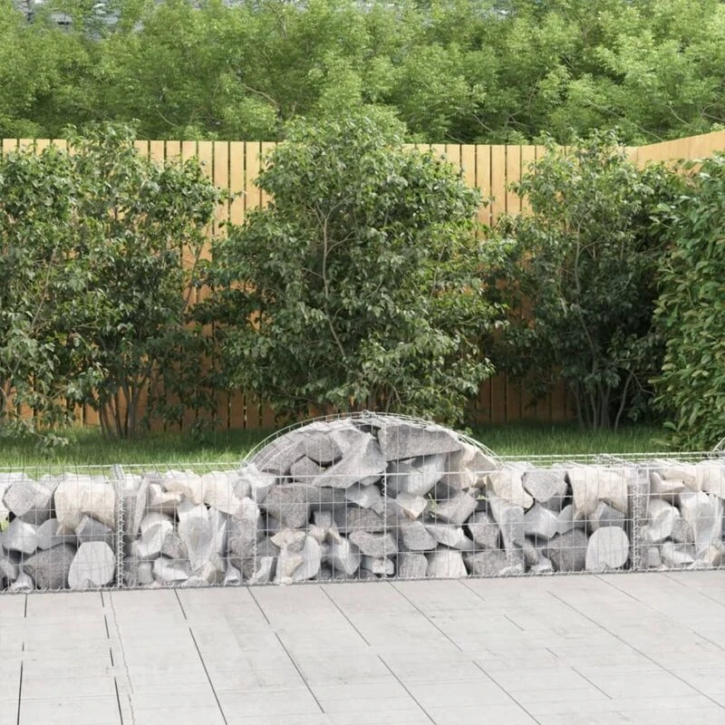 Image of VIDAXL Arched Gabion Baskets 2 pcs 200x50x40/60cm Galvanised Iron vidaXL 8720845568405