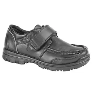 image of US Brass Boys Mark / Marvin Touch Fastening Boat Shoes (1 UK) (Black)