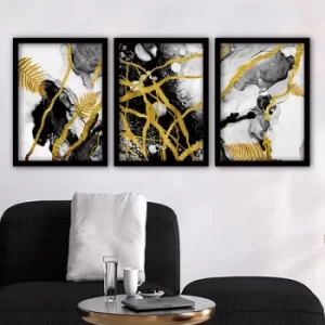Image of 3SC75 Multicolor Decorative Framed Painting (3 Pieces)