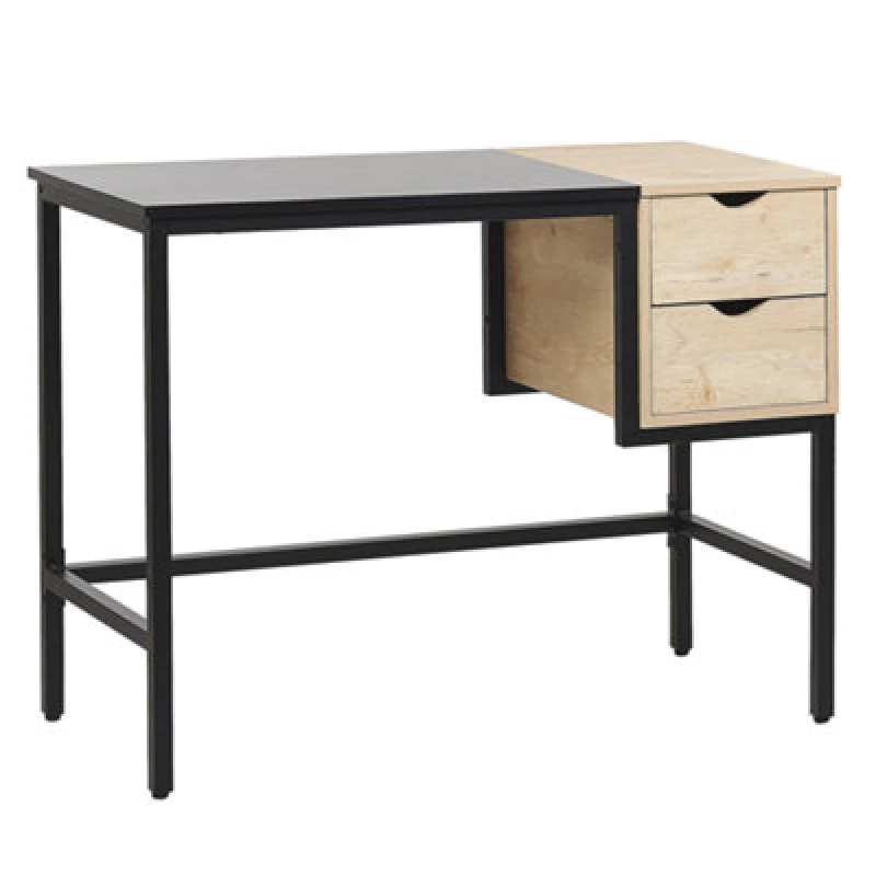 Image of Beliani Home Office Desk Harper Black 100 Cm 48cm With Drawers