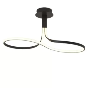 Image of Nur Semi Flush Ceiling 40W LED 2800K, 3200lm, Dimmable Frosted Acrylic, Brown Oxide