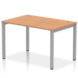 Image of Impulse Bench Single Row 1200 Silver Frame Office Bench Desk Oak