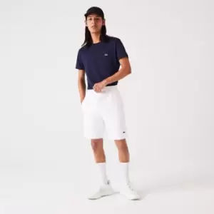 Image of Mens Lacoste Organic Brushed Cotton Fleece Shorts Size 2 - XS White