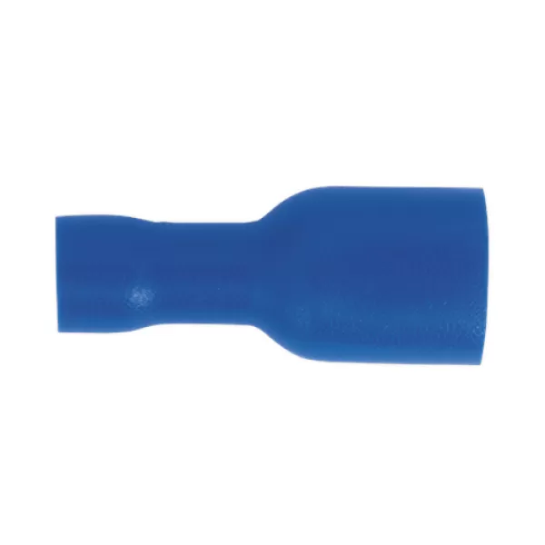 Image of Genuine SEALEY BT16 Fully Insulated Terminal 6.3mm Female Blue Pack of 100